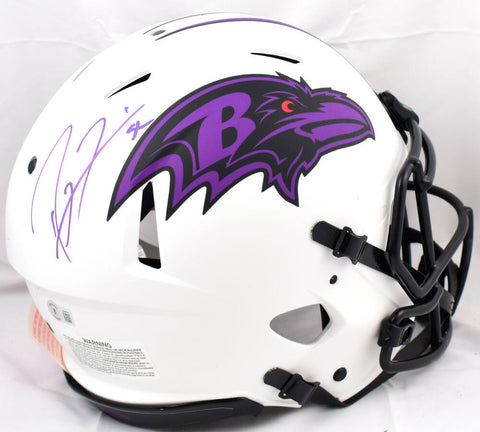Ray Lewis Autographed Ravens F/S Lunar Speed Authentic Helmet-Beckett W Hologram