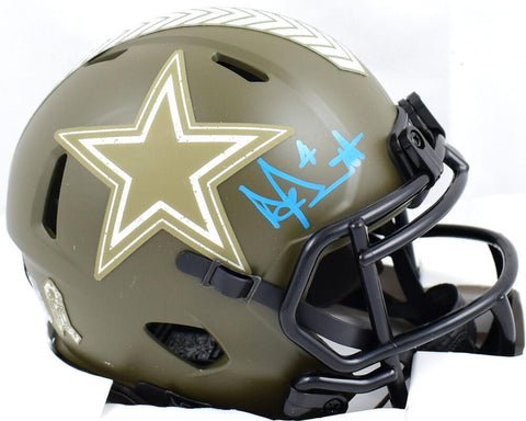 Dak Prescott Signed Cowboys Salute to Service Speed Mini Helmet-Beckett W Holo
