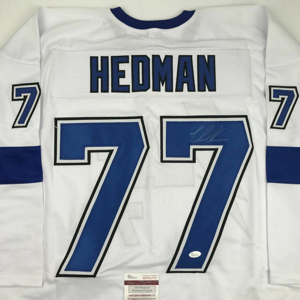 Hall of Fame Sports Memorabilia Autographed/Signed Victor Hedman Tampa Bay White Hockey Jersey JSA COA Auto