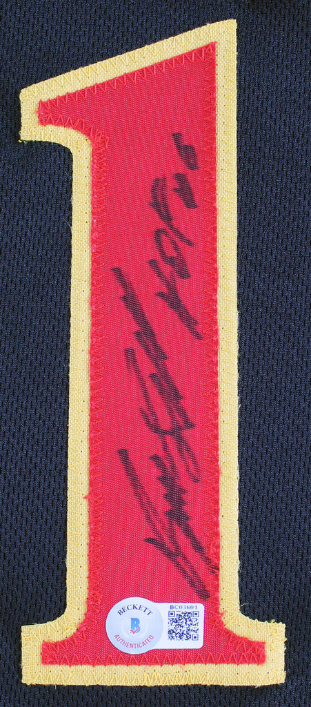 Dominique Wilkins Autographed Atlanta Hawks Black Custom Jersey Inscribed  HOF 06