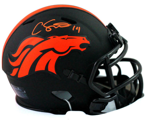 Courtland Sutton Signed Denver Broncos Eclipse Mini Helmet - JSA W Auth *Orange
