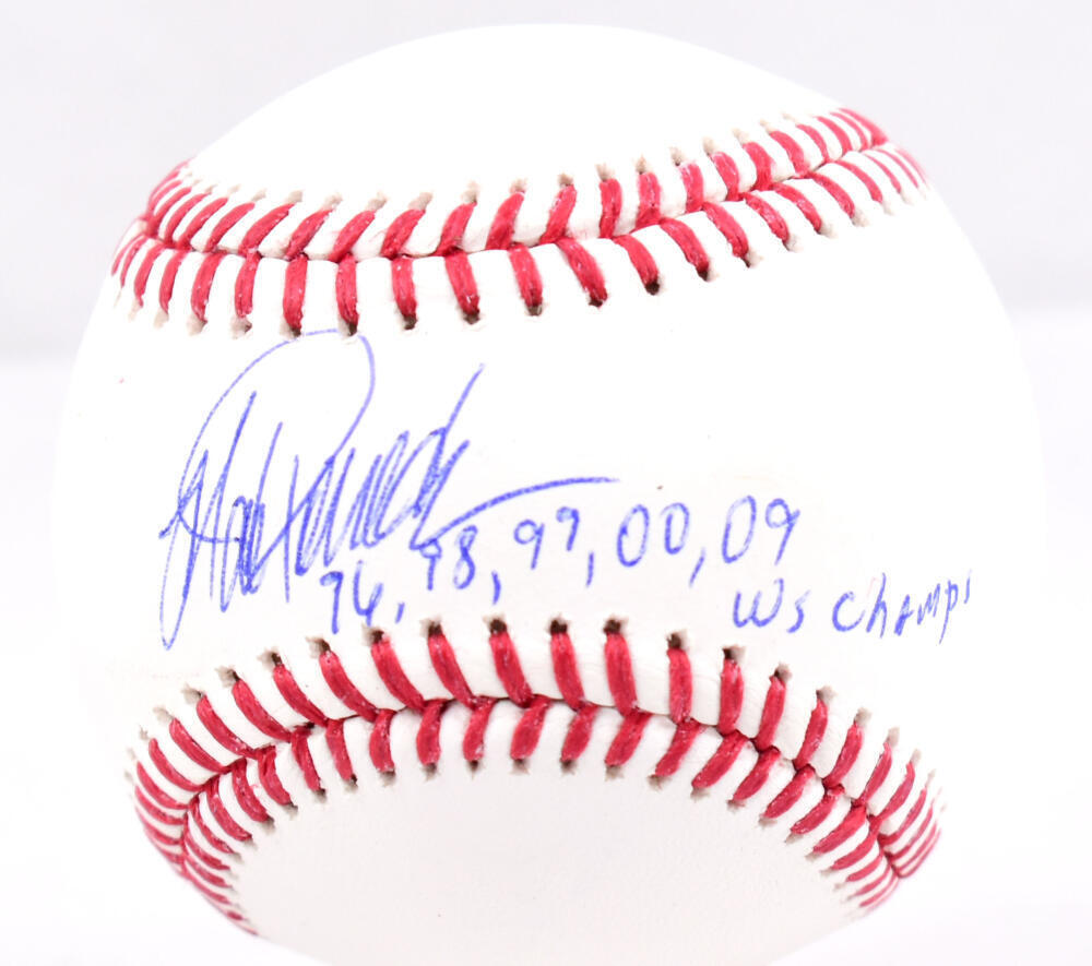Jorge Posada Signed Rawlings OML Baseball w/96,98,00,09 WS Champs-Beckett W  Holo