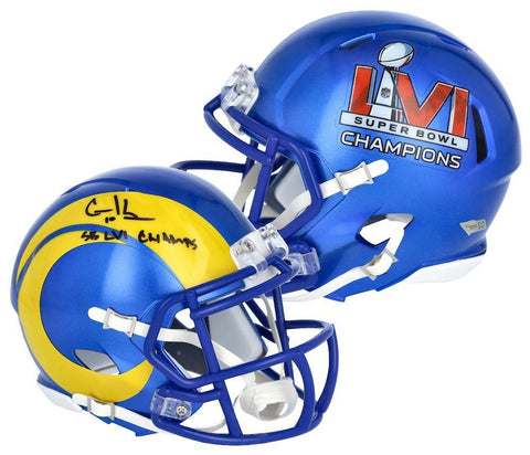 COOPER KUPP Autographed "SB LVI Champs" Rams Mini Helmet FANATICS