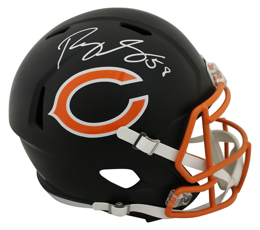 Denver Autographs Roquan Smith Autographed Chicago Bears Black Matte Replica Helmet BAS 25839