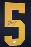 Jabrill Peppers Signed Michigan Wolverines "35x43" Framed Jersey (JSA) NY Giants