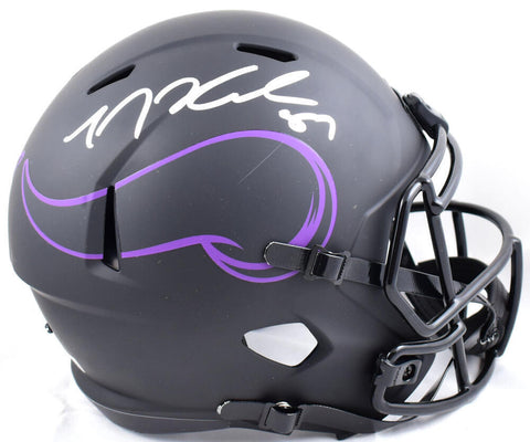 TJ Hockenson Autographed Vikings F/S Eclipse Speed Helmet- Beckett W Hologram