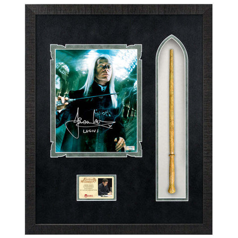 Jason Isaacs Autographed Harry Potter Malfoy 8x10 Photo With Wand Framed Display