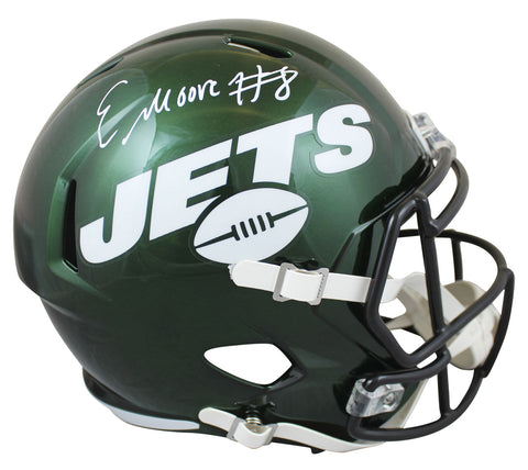 Jets Elijah Moore Authentic Signed Full Size Speed Rep Helmet BAS Witnessed