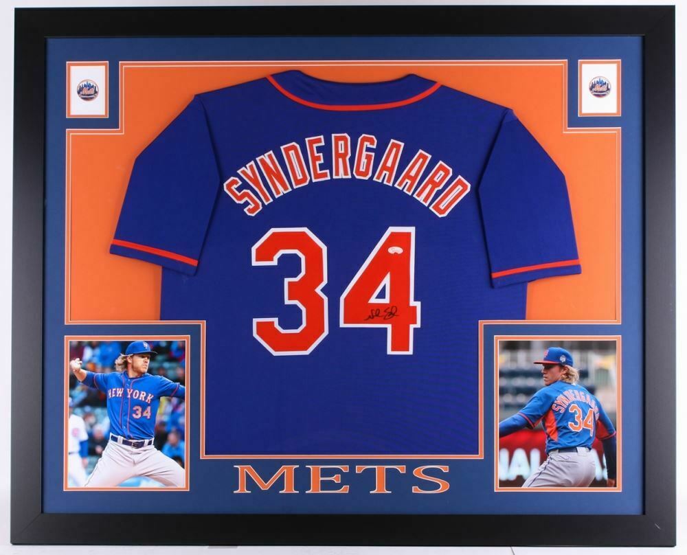 Noah Syndergaard Signed New York Mets 35 x 43 Custom Framed Jersey ( –  Super Sports Center