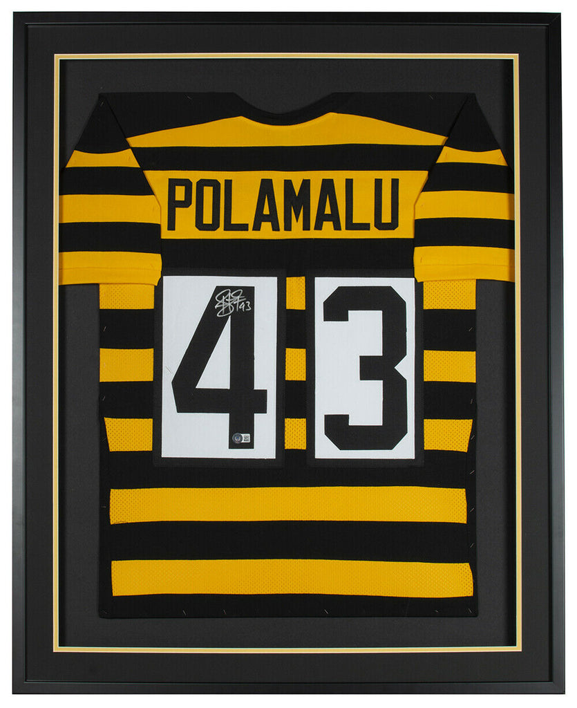 Troy Polamalu Signed Framed 36x42 Bumblebee Football Jersey BAS ITP – Super  Sports Center