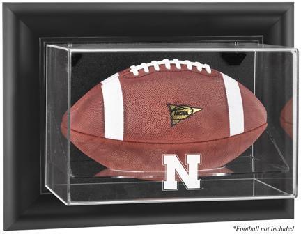 Nebraska Cornhuskers Black Framed Wall-Mountable Football Display Case