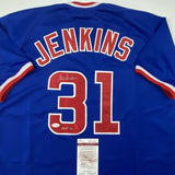 Autographed/Signed FERGIE JENKINS HOF 91 Chicago Blue Baseball Jersey JSA COA