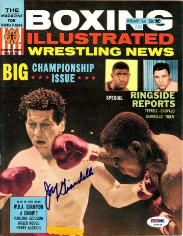 Joey Giardello Autographed Boxing Illustrated Magazine Cover PSA/DNA #S49026