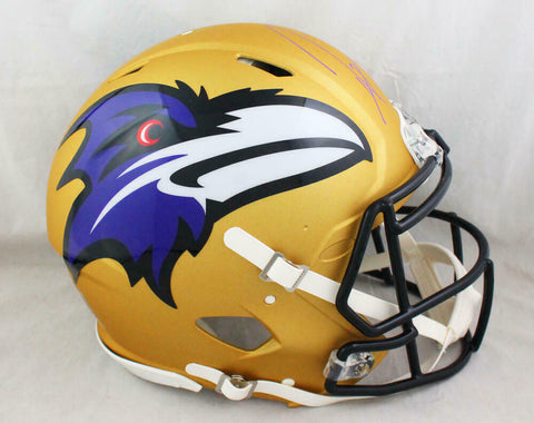 Ray Lewis Signed Ravens F/S AMP Speed Authentic Helmet w/ HOF - Beckett W Auth