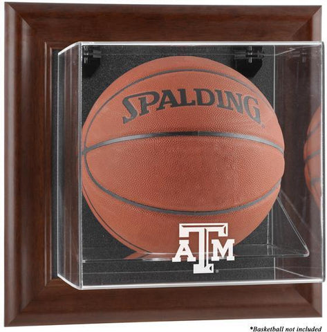Texas A&M Aggies Brown Framed Wall-Mountable Basketball Display Case