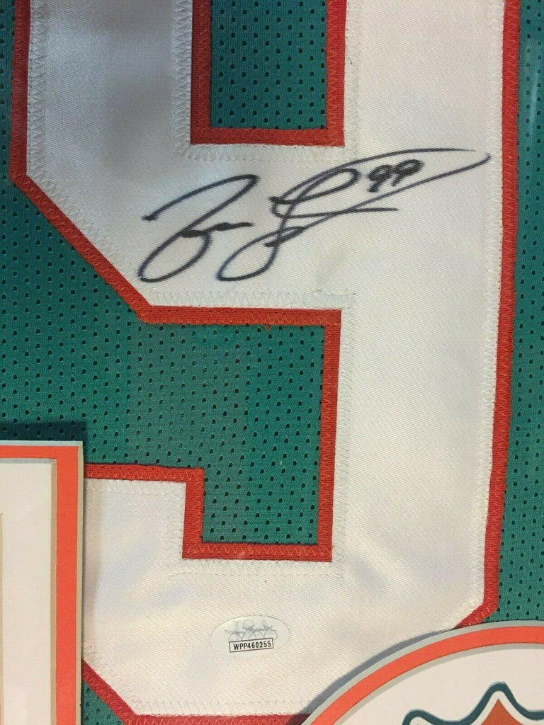 Jason Taylor Signed Miami Dolphin 35x43 Framed Jersey (JSA) 6xPro Bo –  Super Sports Center