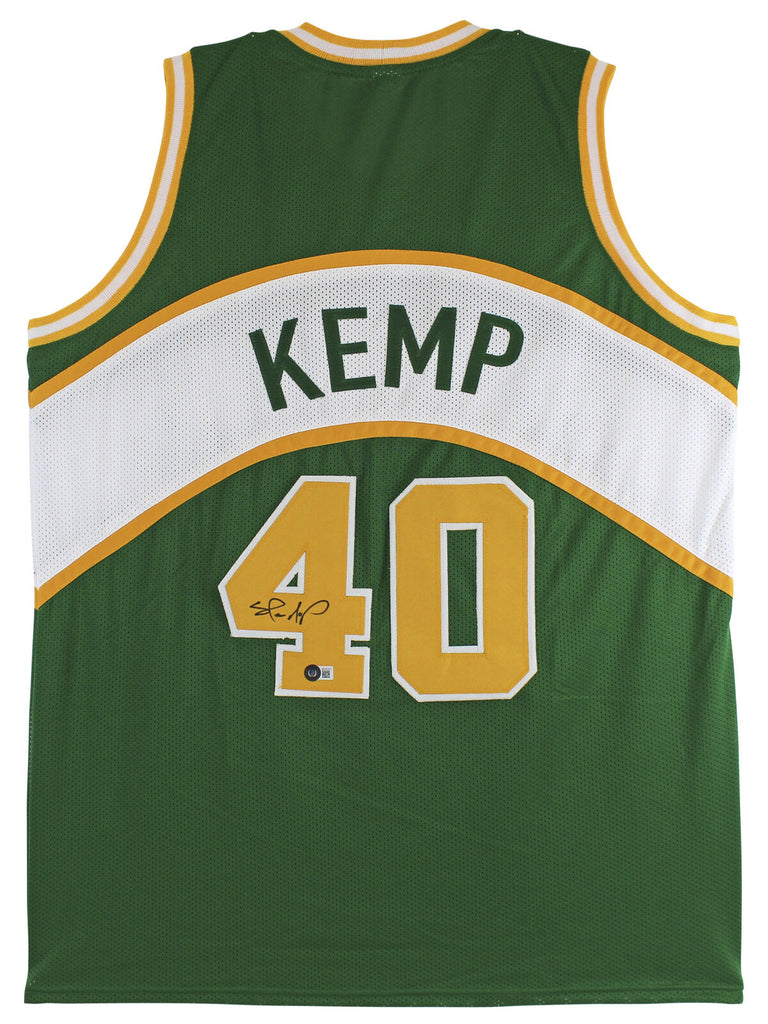 Autographed/Signed Shawn Kemp Seattle White Basketball Jersey JSA COA