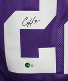 Clyde Edwards-Helaire Autographed College Style Purple XL Jersey BAS 34870
