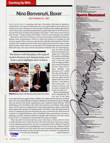 Nino Benvenuti Autographed Signed Magazine Page Photo PSA/DNA #Q95886