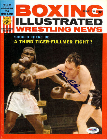 Gene Fullmer Autographed Boxing Illustrated Magazine Cover PSA/DNA #S49009