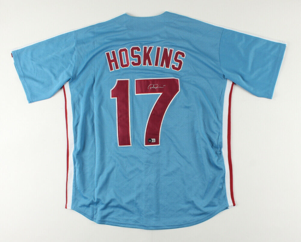 Rhys Hoskins Signed Philadelphia Phillie Custom Style Jersey (Beckett –  Super Sports Center