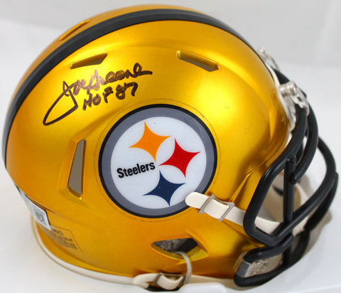 Joe Greene Signed Pittsburgh Steelers Flash Speed Mini Helmet W/HOF-BeckettWHolo