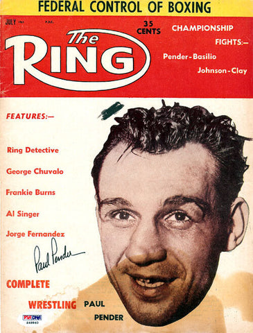 Paul Pender Autographed Signed The Ring Magazine Cover PSA/DNA #S48840