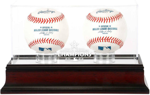 Houston Astros 2022 WS Champs Mahogany Logo 2-Baseball Display Case