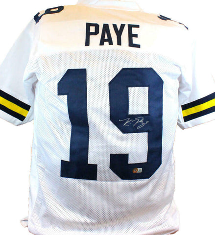 Kwity Paye Autographed White College Style Jersey- Beckett W Hologram *Silver