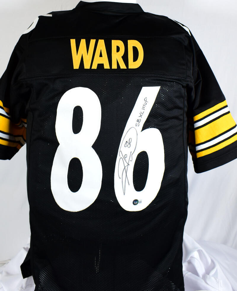 The Jersey Source Autographs Hines Ward Autographed Black Pro Style Jersey w/SB MVP- Beckett W Hologram