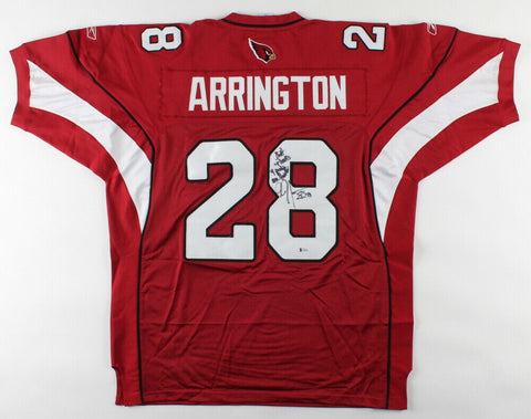 J. J. Arrington Signed Cardinals Jersey Inscribed "Thanks For Puchin Me Harder"