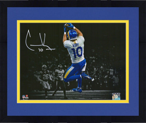 Framed Cooper Kupp Los Angeles Rams Signed 11x14 Catch Spotlight Photograph