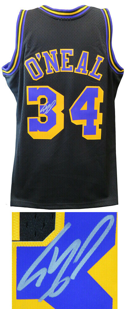 Shaquille O'Neal Signed LA Lakers M&N Black NBA Swingman Jersey