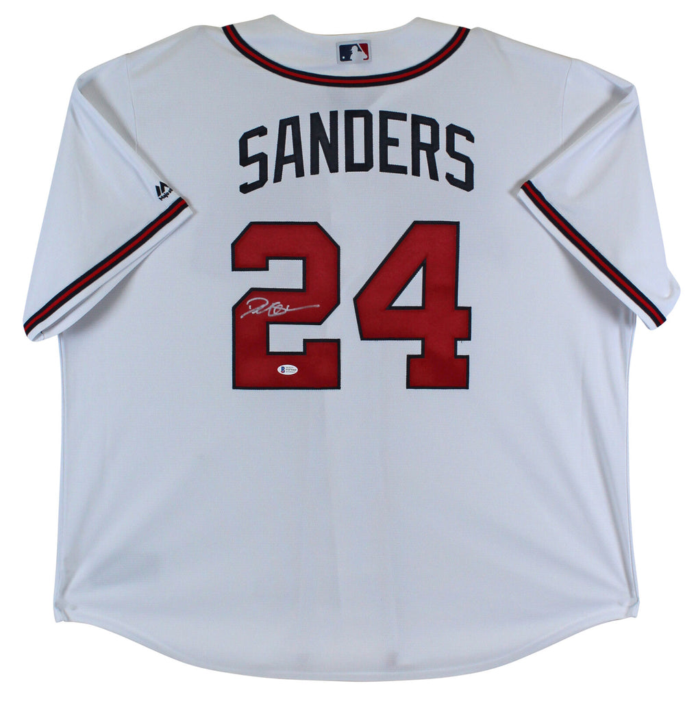 Braves Deion Sanders Authentic Signed White Majestic Coolbase