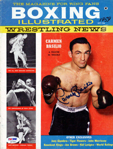 Carmen Basilio Autographed Boxing Illustrated Magazine Cover PSA/DNA #S47309