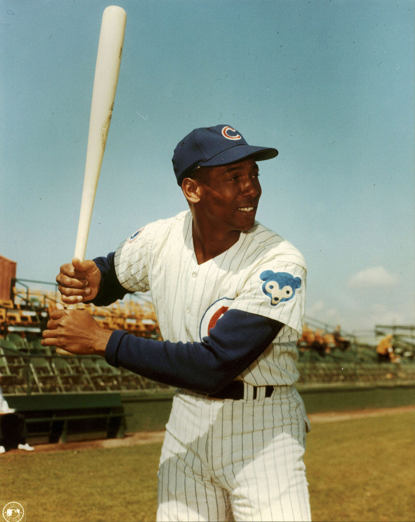 Ernie Banks Autographed Chicago Cubs 8x10 Photo - BAS COA (Batting)