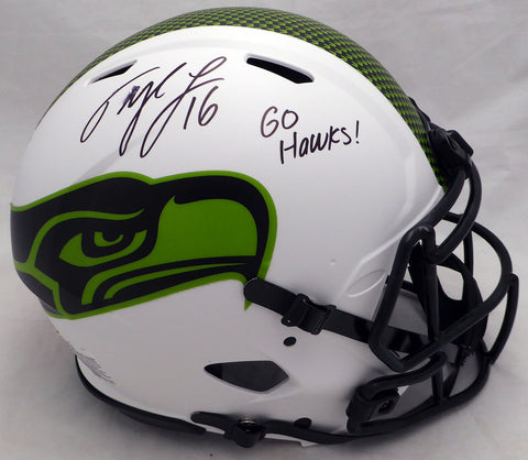 Tyler Lockett Autographed Seahawks Lunar Eclipse Full Size Auth Helmet (Smudged)