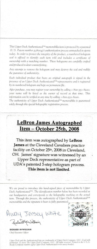 Lebron James Autographed & Framed White Cavs Jersey Auto Upper Deck COA D3-L