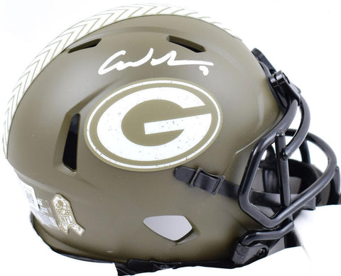 Christian Watson Signed Packers Salute to Service Speed Mini Helmet-BeckettWHolo
