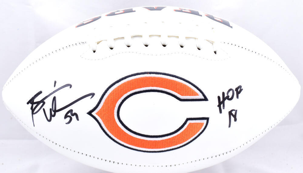 Brian Urlacher Autographed Chicago Bears Logo Football w/ HOF- Beckett W  Holo
