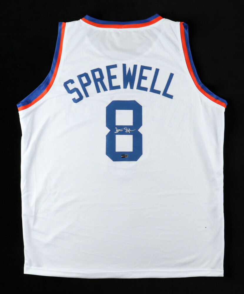 Friendly Confines Latrell Sprewell Signed New York Knicks Jersey (Steiner) 4xNBA All Star Forward