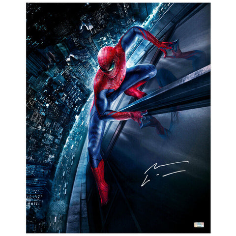 Andrew Garfield Autographed The Amazing Spider-Man City Scape 16x20 Photo