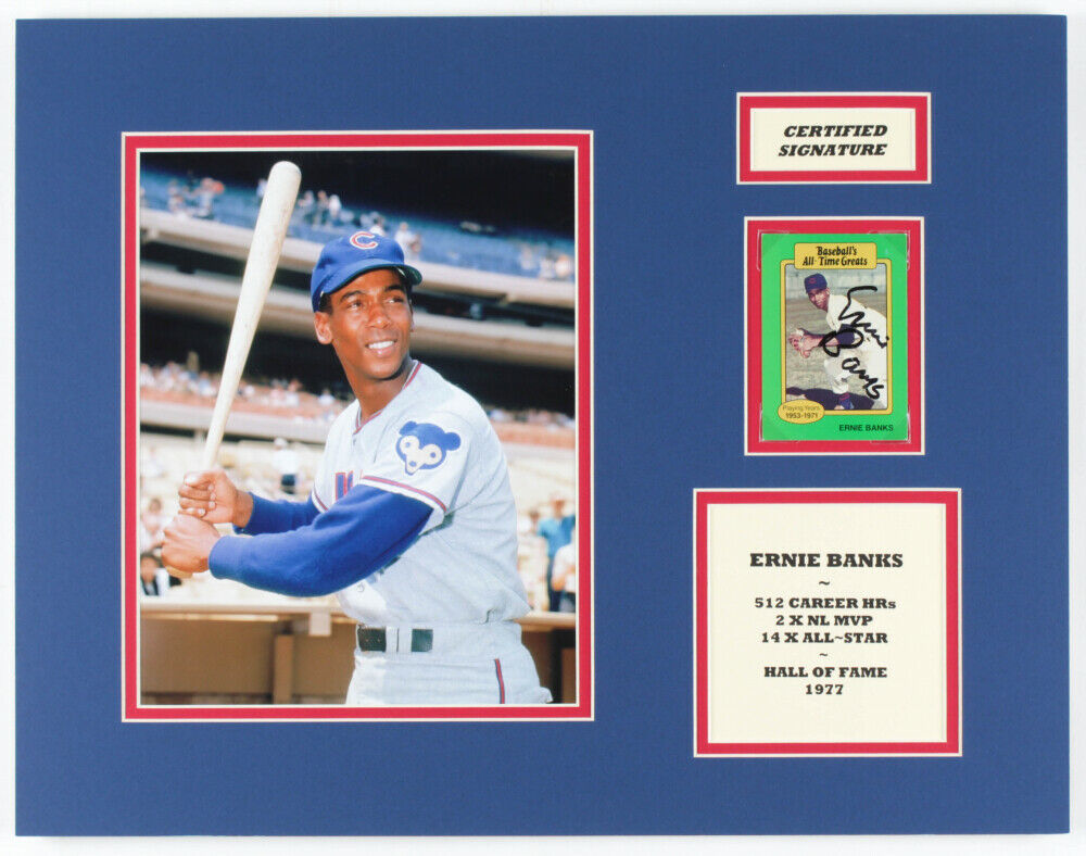 Ernie Banks Signed Chicago Cubs 14x18 Custom Matted Card Display (JSA –  Super Sports Center
