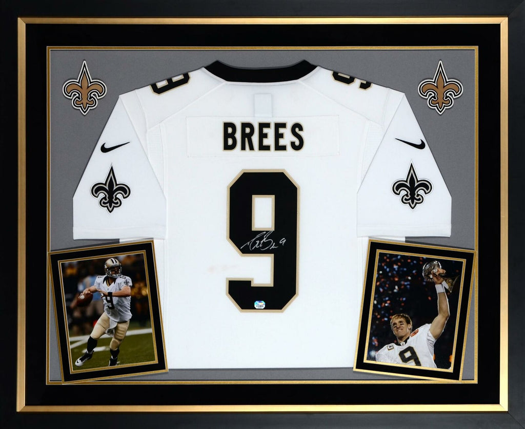 Drew Brees New Orleans Saints Signed Framed Limited White Jersey