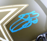 Emmitt Smith Signed F/S Dallas Cowboys Salute to Service Speed Helmet-Beckett W