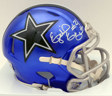 Ezekiel Elliott Autographed Cowboys Flash Blue Speed Mini Helmet Beckett WT81544