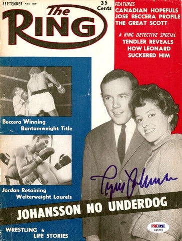 Ingemar Johansson Autographed Signed The Ring Magazine Cover PSA/DNA #S49209