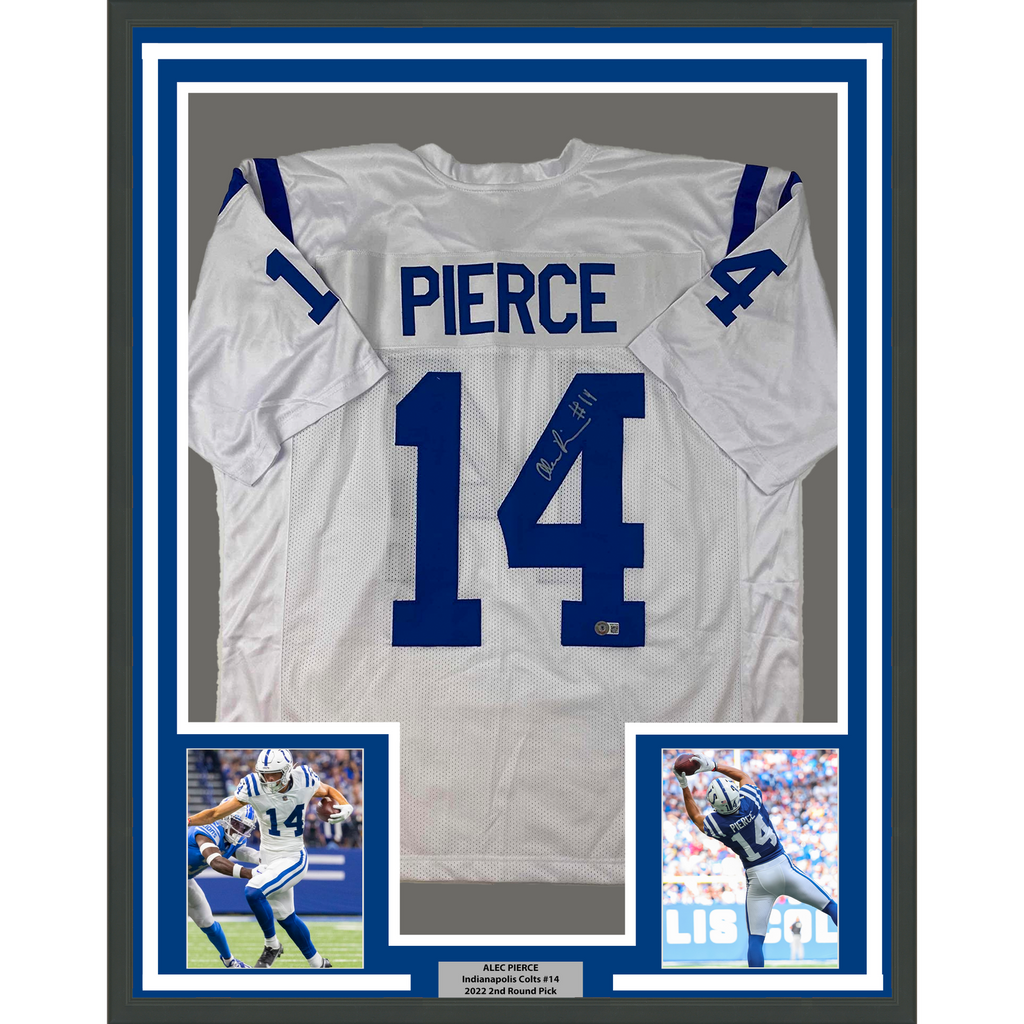 Framed Autographed/Signed Alec Pierce 33x42 White Football Jersey BAS –  Super Sports Center
