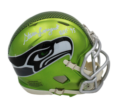 Steve Largent Signed Seattle Seahawks Speed Flash NFL Mini Helmet with "HOF 95"