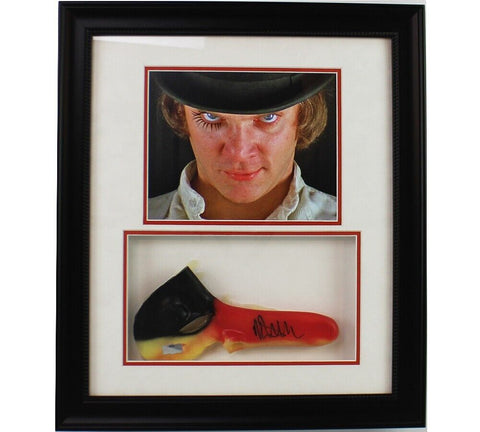 Malcom McDowell Signed Clockwork Orange Framed Rubber Mask with Picture